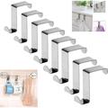 8 Piece Set Z Shape Reversible Sturdy Hanging Hooks Double Headed Single Hanger for Doors Closet Doors Drawers Storage Racks Up to 5KG Stainless Steel