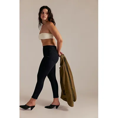 CRVY Infinite Stretch Pull-On Skinny Jeans by We The Free at Free People in Skyfall, Size: M Short