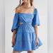 Free People Dresses | Free People Cross Of Sunlight Mini Dress In Light Blue - Size Small | Color: Blue | Size: S