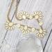 J. Crew Jewelry | J. Crew Cream Enamel & Rhinestone Statement Necklace | Color: Cream/Gold | Size: Os