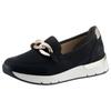 Slip-On Sneaker RIEKER, Damen, Gr. 37, gold (schwarz, goldfarben), Nubuklederimitat, casual, Schuhe Sneaker, Slipper, Freizeitschuh mit herausnehmbarer Innensohle