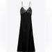 Zara Dresses | New With Tag Zara Sequin Silk Dress | Color: Black | Size: S