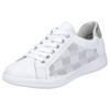 Sneaker RIEKER, Damen, Gr. 36, silber (weiß, silberfarben), Leder, sportlich, Schuhe Sneaker, herausnehmbarer Textileinlage, Freizeitschuh, Halbschuh, Schnürschuh