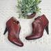 Coach Shoes | Coach Women’s Aliza Waxy Leather Heeled Ankle Boot Booties Rust Rich Brown 8 | Color: Brown/Tan | Size: 8