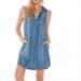 Anthropologie Dresses | Bella Dahl Anthropologie Sleeveless A-Line Denim Dress Blue Pockets Women Size M | Color: Blue | Size: M