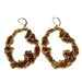 Anthropologie Jewelry | Anthropologie Red Garnet Crystal Earrings "Ariela" Goldtone Boho Dangle New | Color: Gold/Red | Size: Os