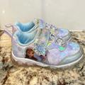 Disney Shoes | Disney Frozen Anna And Elsa Toddler Tennis Shoes Light Up Size 7c | Color: Blue/Silver | Size: 7bb