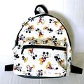 Disney Bags | Disney Small Backpack Mickey Mouse Bag Purse Off White Faux Leather Nwt | Color: Black/White | Size: Os