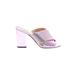 Aldo Mule/Clog: Slide Chunky Heel Casual Purple Print Shoes - Women's Size 5 - Open Toe