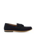 Dune Mens Bertie Suede Tassel Loafers Size UK 9 Block Heel Suede Navy