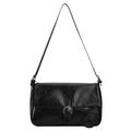 berbo Women Flap Shoulder Bags with Buckle Simple Tote Large Capacity Solid Color Daily Purse for Female