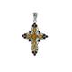 SILCASA Citrine, Garnet Natural Gemstone Cross Pendant Boho Gothic Jewellery Gifts for Men Boy Women Religious Free Chain Necklace Chain Jewelry Handmade Gift