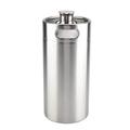 Stainless Steel Beer Barrel, 4L Mini Practical Double Handles Beer Barrel with Spiral Cover Lid,Durable and Rustproof Suitable for Home Hotel Supplies
