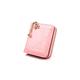 TABKER Purse Coin Purse Short 3 Folding Small Wallet Women Credit Card Holder Case Lady Patent Leather Case Money Bag Cute Wallet (Color : Pink)