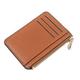 TABKER Purse 1 Pc Mini ID Card Holders Slim Women Card Holder PU Leather Unisex Zipper Business Card Case Men Credit Mini Cards Wallet (Color : Brown)