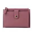 TABKER Purse Men Women Fashion Solid Color Credit Card ID Card Multi-Slot Card Holder Casual PU Leather Mini Coin Purse Wallet Case Pocket (Color : Watermelon Red)