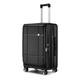 Anysea Hand Luggage Suitcase, Trolley, Travel Suitcase: Hard Shell Rolling Suitcase, Front Opening, Expandable, 100% PC Material with TSA Lock, 360° Mute Spinner Wheels, 65 cm, 65 L (Black, L), black,