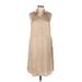 H&M Casual Dress - Shirtdress Collared Sleeveless: Tan Dresses - Women's Size 8