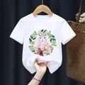 T-shirt imprimé lapin de Pâques pour enfants vêtements pour enfants garçons filles dessin animé