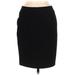 Ann Taylor LOFT Casual Pencil Skirt Knee Length: Black Print Bottoms - Women's Size 6 Petite