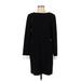 Theory Casual Dress Crew Neck Long sleeves: Black Print Dresses - Women's Size 4