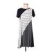 Spense Casual Dress - Shift Crew Neck Short sleeves: Gray Color Block Dresses - Women's Size Small