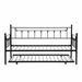 Creationstry Daybed w/ Pull Out Trundle, Modern 2 in 1 Sofa Bed Frame, Single Daybed Sofa Bed Frame in Black | 41.6 H x 41.3 W x 77.5 D in | Wayfair