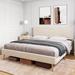 Mercer41 Lidiano Metal Platform Bed Upholstered/Metal in Brown | 42.5 H x 54.3 W x 76.8 D in | Wayfair 3EA8D8B9DA254448A0A38A4D3825E2EE