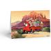 The Holiday Aisle® - 18 Santa's Red Truck Christmas Cards & Envelopes, Red Rocks, Sedona Arizona in Green/Red | Wayfair