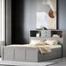 Latitude Run® Daisie Platform Bed w/ Trundle, 3 Drawers, Upper Shelves & USB Ports Wood in Gray | 37 H x 59.1 W x 88 D in | Wayfair