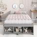 Latitude Run® Full Size Bed w/ Storage Case, 2 Storage drawers Wood in Gray | 15.7 H x 57 W x 90.6 D in | Wayfair 02D843A8C34B496C961F55BCA559075F