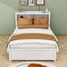 Red Barrel Studio® Layun Full Size 3 Drawers Wooden Platform Bed w/ Twin Size Trundle & USB Ports Wood in White | 48 H x 57 W x 88 D in | Wayfair