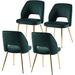 Everly Quinn Arnica Metal Side Chair Dining Chair Upholstered/Velvet/Metal in Green | 32 H x 24.21 W x 20.07 D in | Wayfair