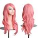 HX-Meiye 70cm Long Solid Color Cos Wigs Light-weighted Breathable Invisible Fake Wig for Girl Party Cosplay Dress Pink