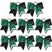 DEEKA 8PCS 8 Two Toned Large Glitter Cheer Bows Shiny Cheer Hair Bows Ponytail Holder Handmade for Cheerleader Girls Softball Sports -g Black/Green