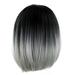 Desertasis short gradient wig black gray medium gradient bob 40cm Straight Heat Full Women Synthetic Wigs Hair Natural Looking For Wigs Short Wig