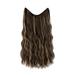 Desertasis ladies wig (24 inches 60cm) Brown Wire Hair Extension Long Synthetic Clip In Wave Curly Hairpiece For Women 24 Inch Adjustable Size Transparent Headband