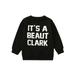 Toddler Sweatshirts Outfits Xmas Child Kids Letter Long Sleeve Tops Christmas Jacket Black 2 Years-3 Years