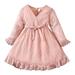 Girls Spring Autumn Polka Dot Jacquard Chiffon Fashion Dress A Line Skirt Pink 12 Months-18 Months