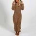 FAVIPT Womens Sherpa Jumpsuit Women s 2023 Fuzzy Pajamas Long Sleeve Adult Cat Ears Onesie Pajamas for Women Fleece Winter One-Piece Zipper Hooded Rompers Plush Sleepwear Loungewear