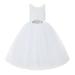 Ekidsbridal White V-Back Lace Tutu Flower Girl Dresses for Wedding Ceremony Mini Bridal Gown 212R3 5