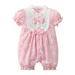 Ykohkofe Baby Girls Plaid Spring Summer Short Sleeve Lace Romper Jumpsuit Baby Girl Clothes Girls Long Sleeve Leotard Bodysuit Girls Ballet Leotard Twin Baby Girl Clothes Girls Ballet Dress