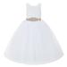 Ekidsbridal White V-Back Lace Tutu Flower Girl Dresses for Wedding Ceremony Mini Bridal Gown 212R3 5