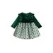 Baby Girls Autumn A-line Dresses Long Sleeve O Neck Dot Print Tulle Patchwork Dresses