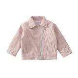 Cathalem Big Kid Coat Toddler Coats Toddler Girls Jacket Turn down Short Coat Winter Leather Autumn Toddler Girls Kids Clothes Big Girl (Pink 2-3 Years)