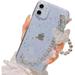 for iPhone SE 3rd Gen 2022/SE 2020 Case Gold Foil TPU with Metal Bracelet Chain Butterfly Hand Strap Clear Girly Glitter Leaf Bling Shockproof Case for iPhone 7/8(Silver)