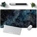 Cute Gaming Mouse Pads Desk Mat Black Starry Sky Mouse Pad Large Desk Keyboard Pad Large Computer Mousepad Mat for Desk 31.5x15.7 in Stitched Edges Desktop with Non-Slip Rubber Large Desk Pad