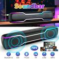 Seneo 20W Bluetooth Speaker PC RGB Gaming Soundbar 3.5mm Aux-in Computer Speakers for Desktop Monitor Computer TWS Sound Bar Black