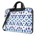 YFYANG 15.6 inch Universal Laptop Bag Oxford Cloth Laptop Sleeve Multi-functional Ikat Blue Watercolor Texture Notebook Computer Messenger Bag Handbag