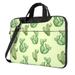 YFYANG 15.6 inch Universal Laptop Bag Oxford Cloth Laptop Sleeve Multi-functional Green Watercolor Cactus Pattern Notebook Computer Messenger Bag Handbag